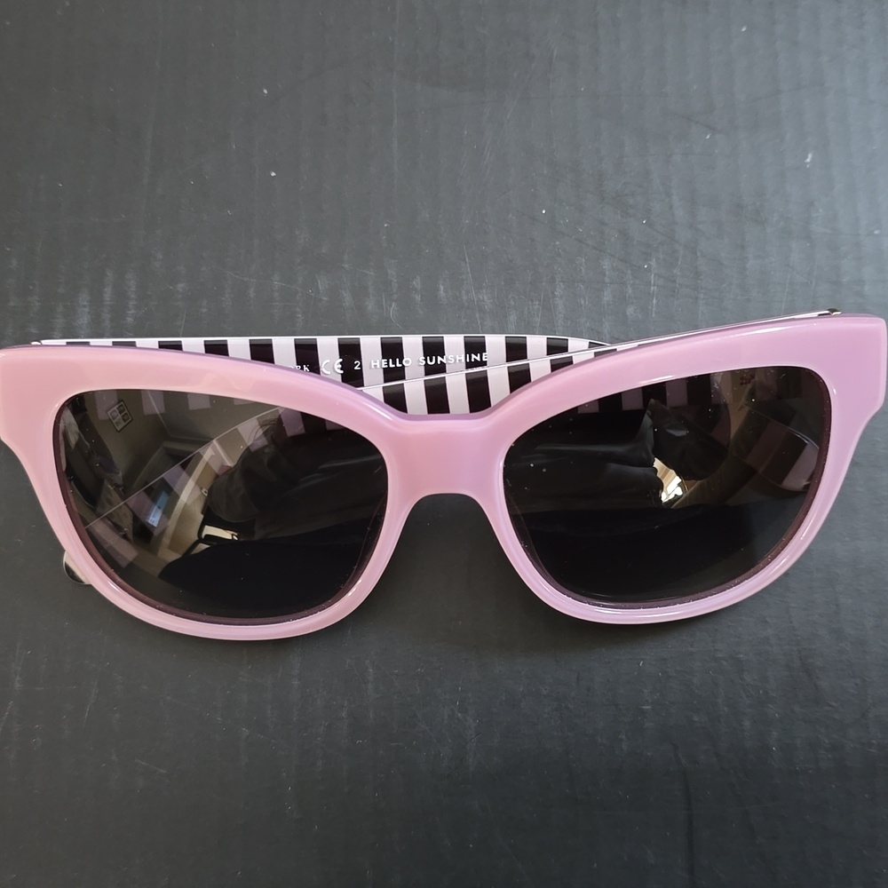 Kate Spade Pink and Black Striped Sunglasses